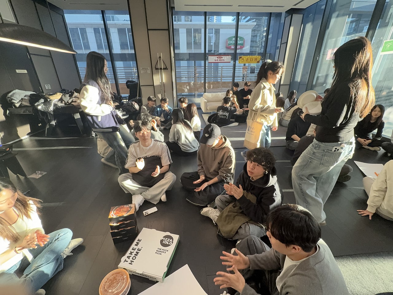 Members playing games at a social night